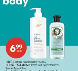 Shoppers Drug Mart DOVE SHAMPOO, CONDITIONER (530ML) OR HERBAL ESSENCES CLASSICS HAIR CARE PRODUCTS offer