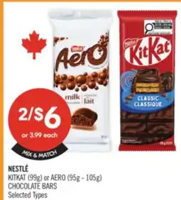 Shoppers Drug Mart NESTLÉ KITKAT (99g) or AERO (95g - 105g) CHOCOLATE BARS offer