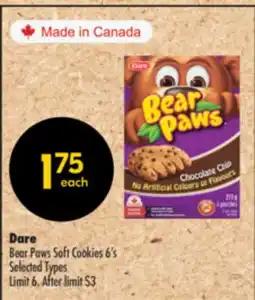 Shoppers Drug Mart Dare Bear Paws Soft Cookies offer