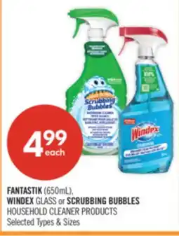 Shoppers Drug Mart FANTASTIK (650mL), WINDEX GLASS or SCRUBBING BUBBLES HOUSEHOLD CLEANER PRODUCTS offer