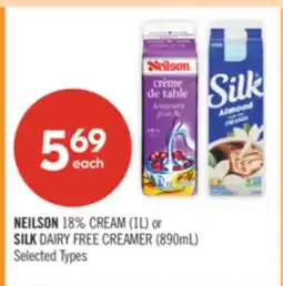 Shoppers Drug Mart NEILSON 18% CREAM (1L) or SILK DAIRY FREE CREAMER (890mL) offer