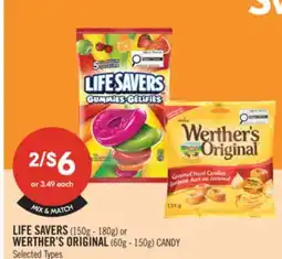 Shoppers Drug Mart LIFE SAVERS (150g - 180g) or WERTHER'S ORIGINAL (60g - 150g) CANDY offer