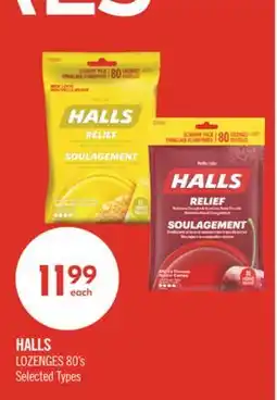 Shoppers Drug Mart HALLS LOZENGES 80's offer