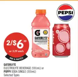 Shoppers Drug Mart GATORLYTE ELECTROLYTE BEVERAGE (591 mL) or POPPI SODA SINGLE (355mL) offer
