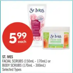 Shoppers Drug Mart ST. IVES FACIAL SCRUBS (150mL - 170mL) or BODY SCRUBS (170mL - 300mL) offer