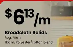 Fabricland Broadcloth Solids offer