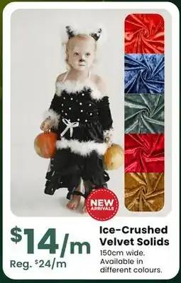 Fabricland Ice-Crushed Velvet Solids offer