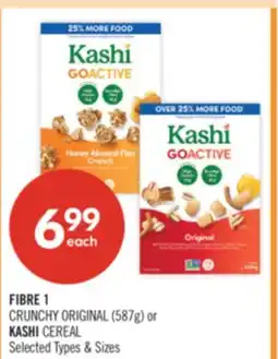 Shoppers Drug Mart FIBRE 1 CRUNCHY ORIGINAL (587g) or KASHI CEREAL offer
