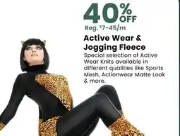 Fabricland Active Wear & Jogging Fleece offer