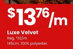 Fabricland Luxe Velvet offer