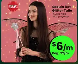 Fabricland Sequin Dot Glitter Tulle offer