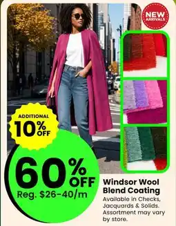 Fabricland Windsor Wool Blend Coating offer