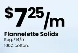 Fabricland Flannelette Solids offer