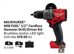 Home Hardware MILWAUKEE M18 FUEL 1/2 Cordless Hammer Drill.Driver Kit offer