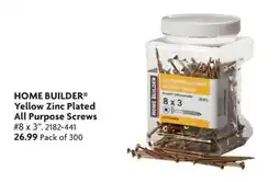Home Hardware HOME BUILDER Yellow Zinc Plated All Purpose Screws offer