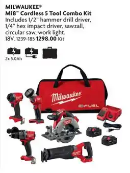 Home Hardware M18 Cordless 5 Tool Combo Kit offer
