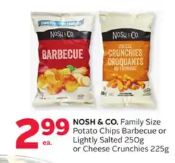 Rexall NOSH & CO. Family Size Potato Chips Barbecue or Lightly Salted 250G or Cheese Crunchies 225g offer