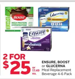 Rexall ENSURE, BOOST orGLUCERNAMeal Replacement Beverage offer