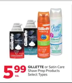 Rexall GILLETTE or Satin Care Shave Prep Products offer