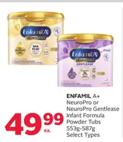 Rexall ENFAMIL A+ NeuroPro or NeuroPro Gentlease Infant Formula Powder Tubs offer