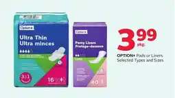 Rexall OPTION+ Pads or Liners offer