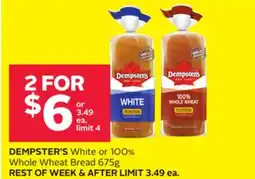 Rexall DEMPSTER'S White or 100% Whole Wheat Bread offer