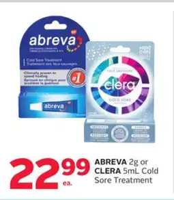 Rexall ABREVA 2g or CLERA 5mL Cold Sore Treatment offer
