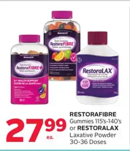 Rexall RESTORAFIBRE Gummies 115's-140's or RESTORALAX Laxative Powder 30-36 Doses offer