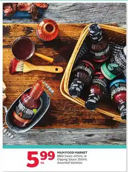 Rexall M&M FOOD MARKET BBQ Sauce 455ml, or Dipping Sauce 350ml offer