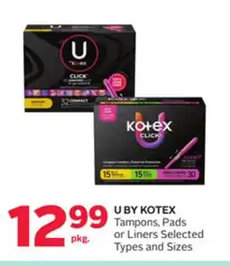 Rexall U BY KOTEX Tampons, Pads or Liners offer