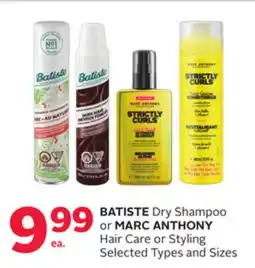 Rexall BATISTE Dry Shampoo or MARC ANTHONY Hair Care or Styling offer