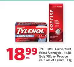 Rexall TYLENOL Pain Relief Extra Strength Liquid Gels 75's or Precise Pain Relief Cream offer