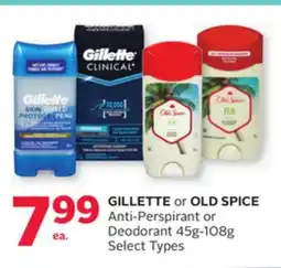 Rexall GILLETTE or OLD SPICE Anti-Perspirant or Deodorant offer
