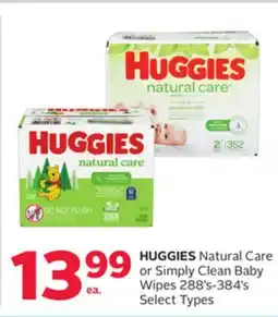 Rexall HUGGIES Natural Care or Simply Clean Baby Wipes offer