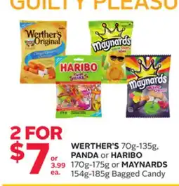 Rexall WERTHER'S 70g-135g, PANDA or HARIBO 170g-175g or MAYNARDS 154g-185g Bagged Candy offer