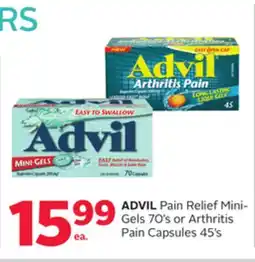 Rexall ADVIL Pain Relief Mini-Gels 70's or Arthritis Pain Capsules 45's offer