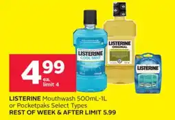 Rexall LISTERINE Mouthwash 500mL-1L or Pocketpaks offer