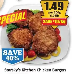 Starsky Starsky's Kitchen Chicken Burgers offer