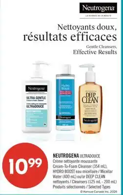 Pharmaprix NEUTROGENA ULTRADOUCHE HYDRO BOOST (400 mL) DEEP CLEAN Cleansers (125 mL - 200 mL) offer