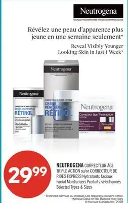 Pharmaprix NEUTROGENA CORRECTEUR ÂGE TRIPLE ACTION or CORRECTEUR DE RIDES EXPRESS Produits sélectionnés offer