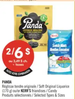 Pharmaprix PANDA Soft Original Liquorice (170 g) or KERR'S Candy offer