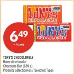Pharmaprix TONY'S CHOCOLONELY Chocolate Bar offer