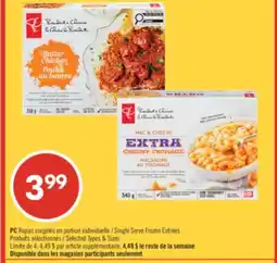 Pharmaprix PC Single Serve Frozen Entrées offer