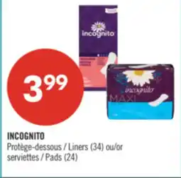 Pharmaprix INCOGNITO Liners (34) or Pads (24) offer