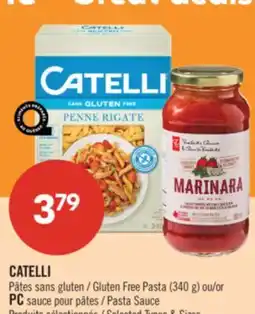 Pharmaprix CATELLI Gluten Free Pasta (340 g) or PC Pasta Sauce offer