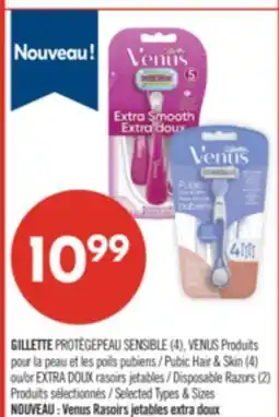 Pharmaprix GILLETTE SENSIBLE (4), VENUS Pubic Hair & Skin (4) or Disposable Razors (2) offer
