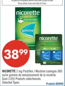 Pharmaprix NICORETTE 2 mg Nicotine Lozenges (80) or nicotine Gum (105) offer