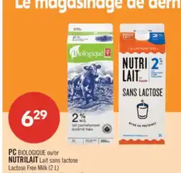 Pharmaprix PC BIOLOGIQUE or NUTRILAIT Lait Lactose Free Milk offer