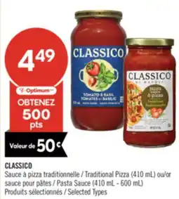 Pharmaprix CLASSICO Traditional Pizza (410 mL) or Pasta Sauce (410 mL - 600 mL) offer