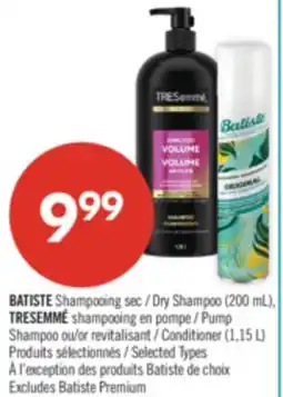 Pharmaprix BATISTE Dry Shampoo (200 mL), Pump Shampoo or revitalisant Conditioner (1,15 L) offer